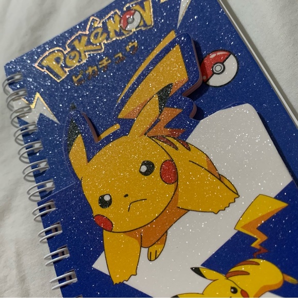 Pokemon | Office | Blue Pokemon Pikachu Glitter Mini Spiral Notebook ...